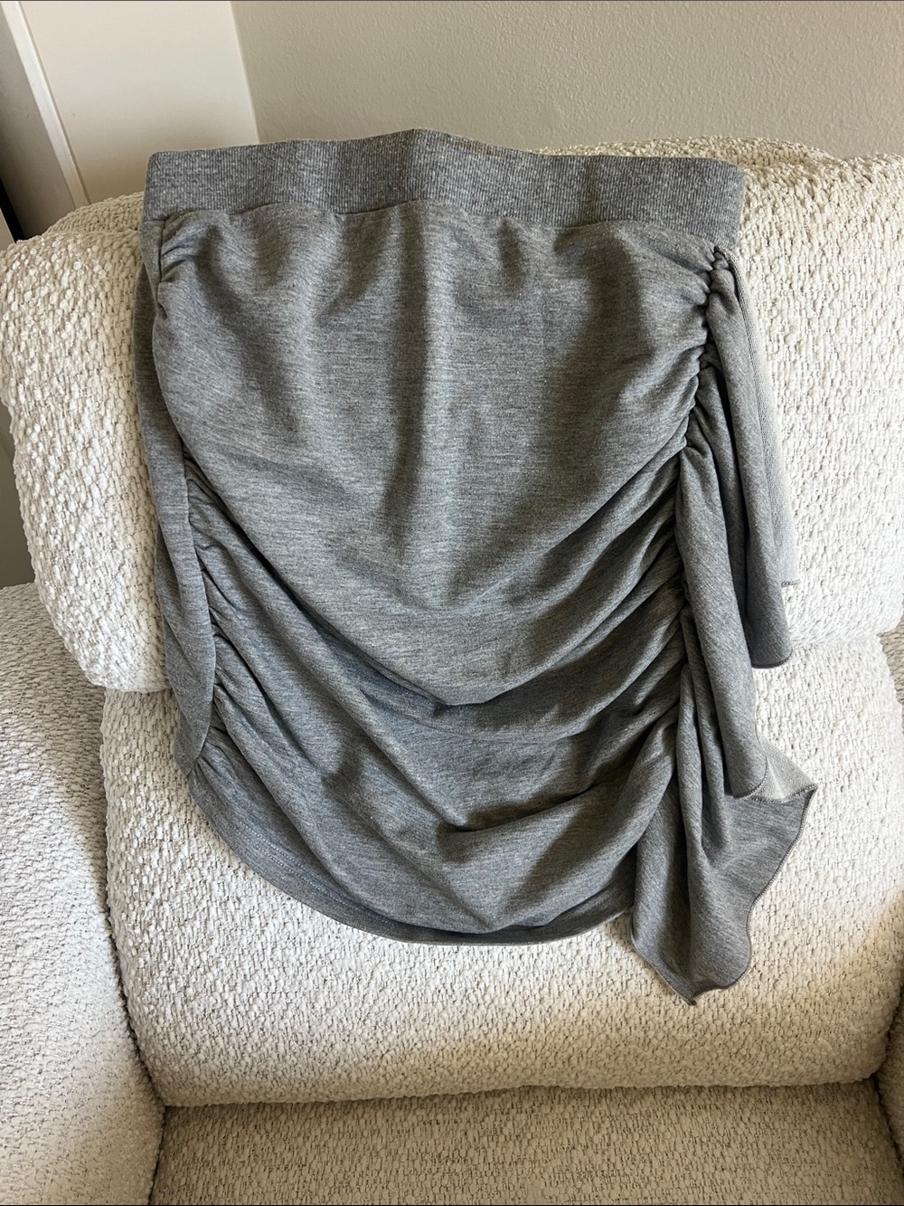 Gray Ruched Women's Skirt - Sleek Everyday Style